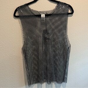 NEW NWT Sans Souci Mesh Rhinestone Festival Rave Tank Top | Large